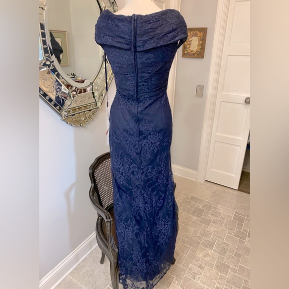 NWT La Femme Wedding Lace Rhinestone Classic Fitted Special Occasion Dress - Picture 9 of 16